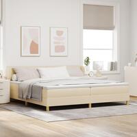 Boxspring Seng med Madras Creme 200x200 cm Stof