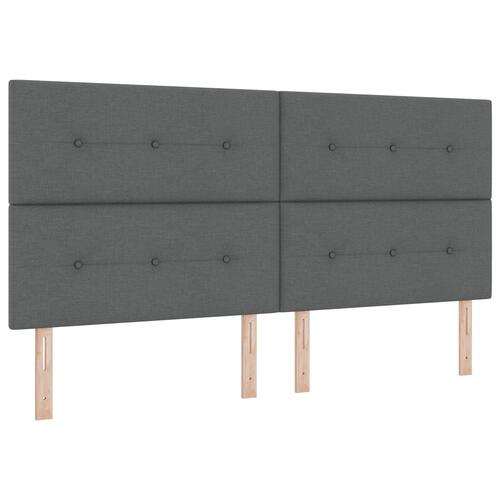 Box Spring Seng med Madras i Mørk Grå, 200x200 cm Stof