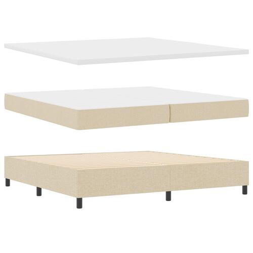 Boxspring Seng med Madras - Creme, 200x200 cm Stof