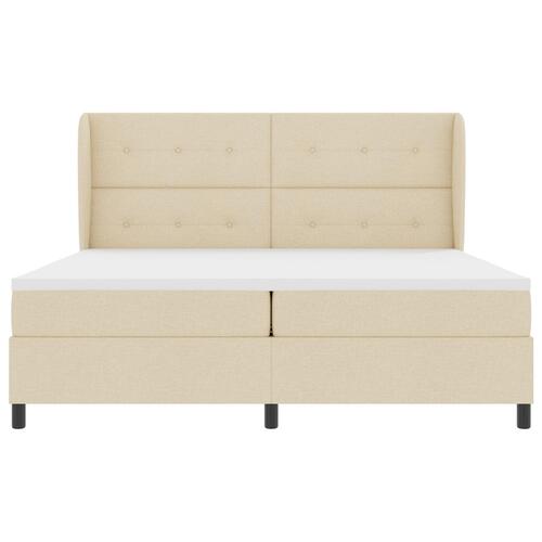 Boxspring Seng med Madras - Creme, 200x200 cm Stof