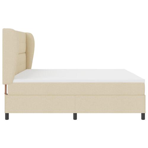 Boxspring Seng med Madras - Creme, 200x200 cm Stof