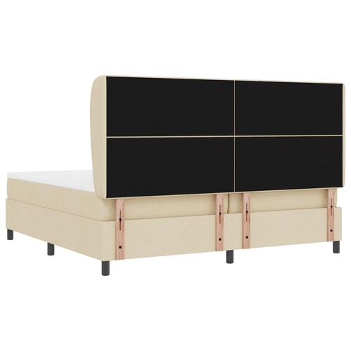 Boxspring Seng med Madras - Creme, 200x200 cm Stof
