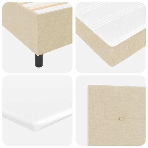 Boxspring Seng med Madras - Creme, 200x200 cm Stof