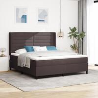 Boxspring Seng med Madras Mørkebrun 180x200 cm Stof