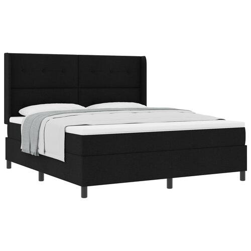 Boxspring seng med madras - Sort 180x200 cm - Stof