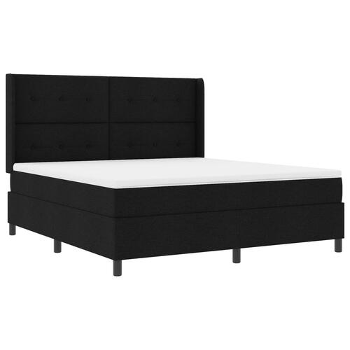 Boxspring seng med madras - Sort 180x200 cm - Stof