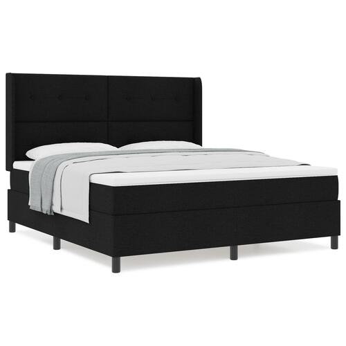 Boxspring seng med madras - Sort 180x200 cm - Stof