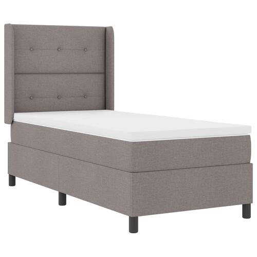 Box Spring Seng med Madras & LED Taupe 100x200 cm Stof
