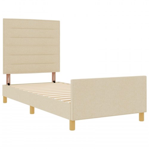 Cremefarvet Sengestel 90x190 cm Stof
