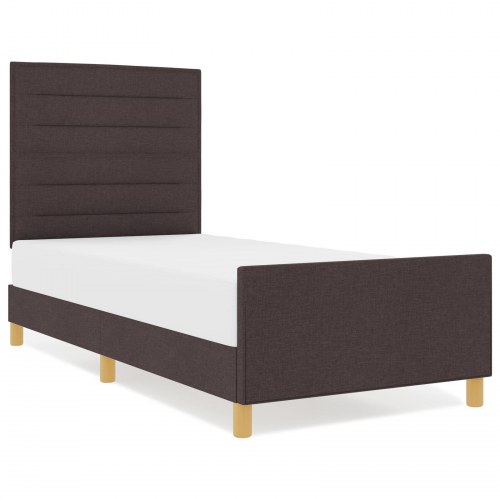 Sengestel Mørkebrunt 100x200 cm Stof