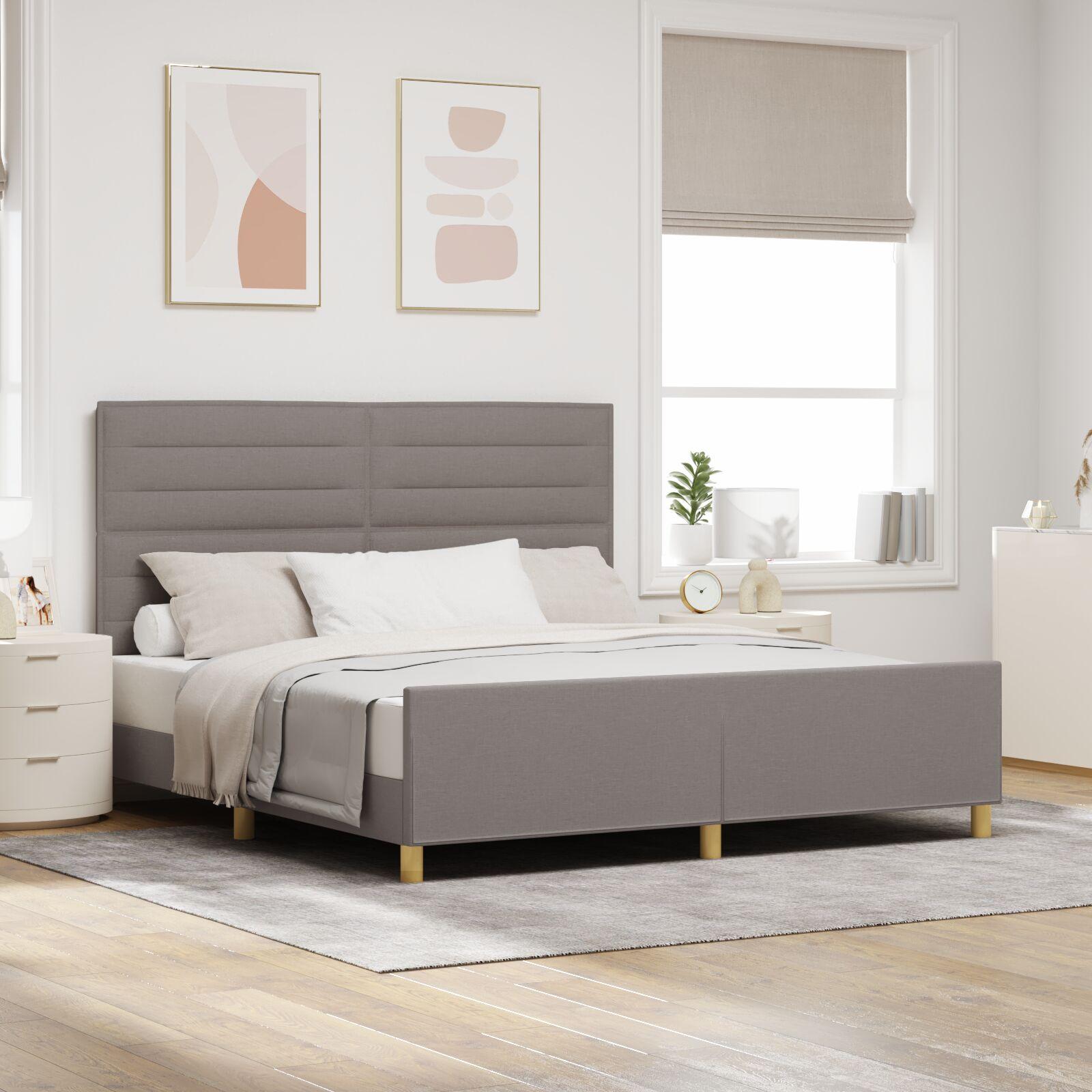 lamelbund i Taupe, 180x200 cm, Stof