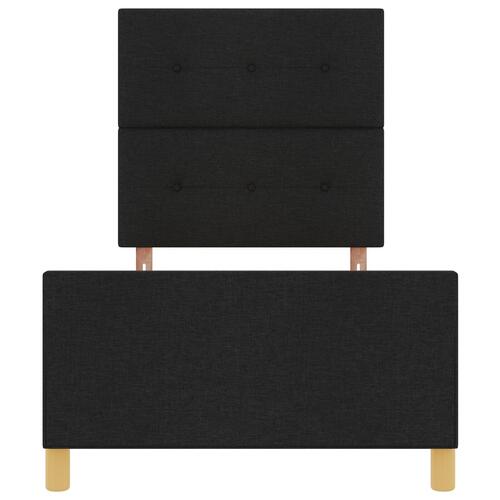 Sort Stof Sengeramme 90x190 cm