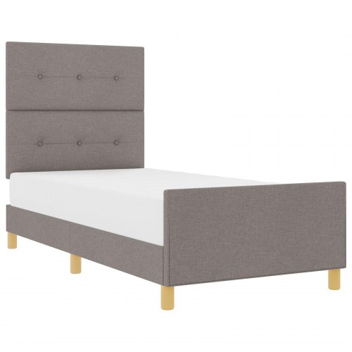Sengestel i Taupe, 90x190 cm, Stof