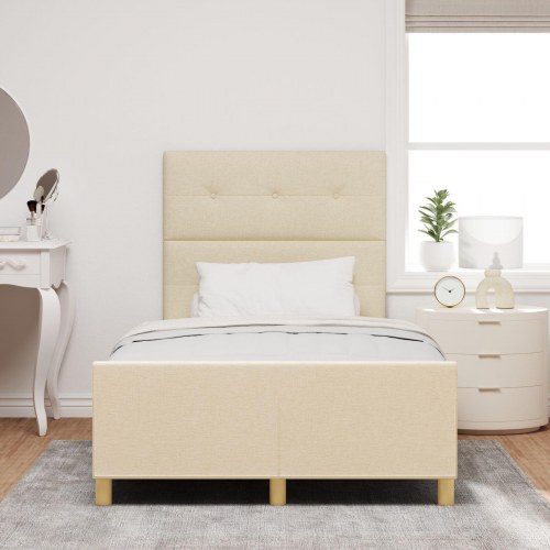 Sengestel i Creme, 120x190 cm, Lavet af Stof