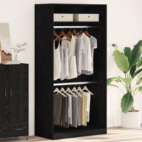 Sort Egetræ Garderobe - 100x50x200 cm