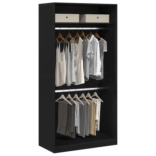 Sort Egetræ Garderobe - 100x50x200 cm