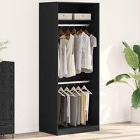 Garderobe Sort Eg 80x50x200 cm Bygget af Træ
