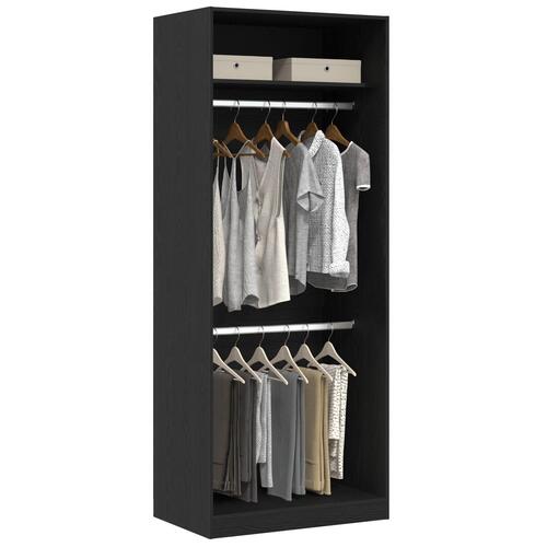 Garderobe Sort Eg 80x50x200 cm Bygget af Træ