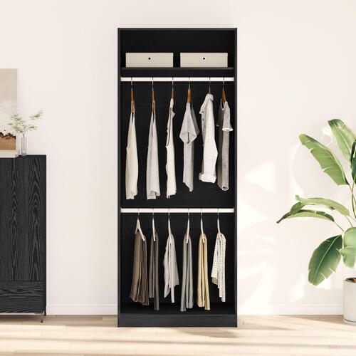 Garderobe Sort Eg 80x50x200 cm Bygget af Træ