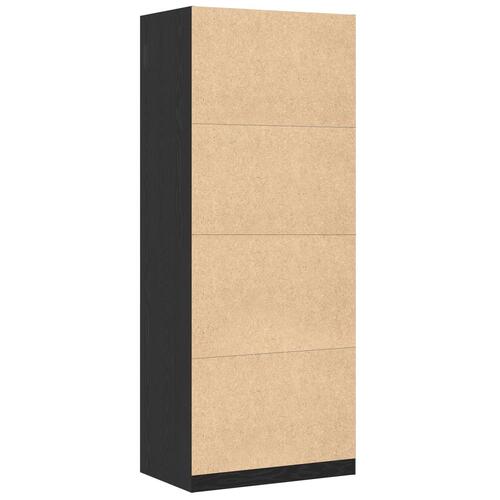 Garderobe Sort Eg 80x50x200 cm Bygget af Træ