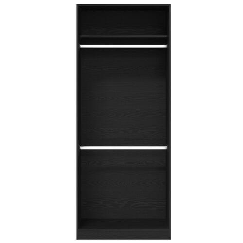 Garderobe Sort Eg 80x50x200 cm Bygget af Træ