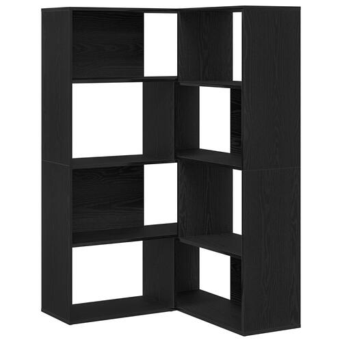 Hjørneskab Sort Eg 140x30x140 cm Konstrueret træ