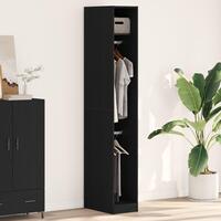 Garderobe i sort eg 30x50x200 cm lavet af konstrueret træ