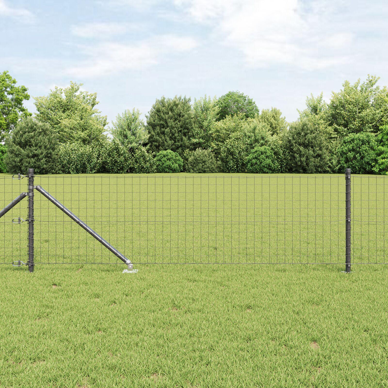 Stolper med spids 26 stk Ø32 mm 80 cm Galvaniseret stål