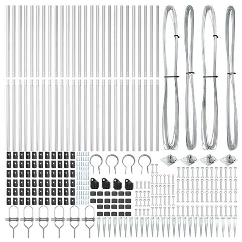 Heftepæle med Spyd 26 stk Ø32 mm 160 cm Galvaniseret Stål