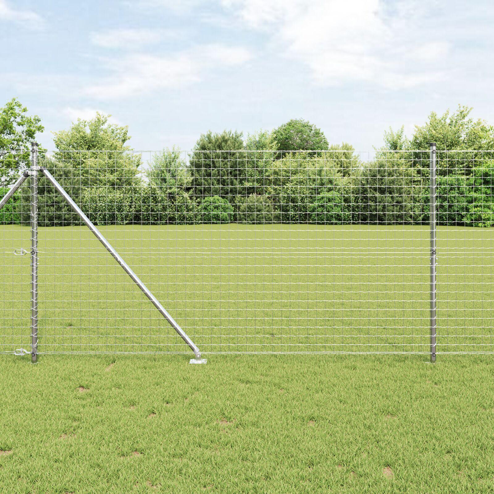 Hegn Pæle med Spyd 52 stk Ø32 mm 160 cm Galvaniseret Stål