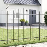 Havehegn med bue-top Grå 8,5x1,25 m Stål