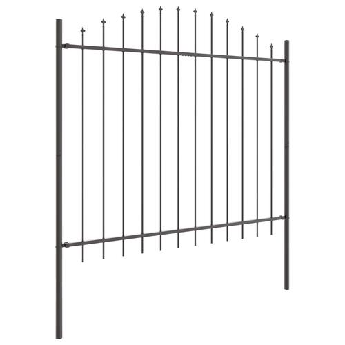 Havehegn med bue-top Grå 8,5x1,25 m Stål