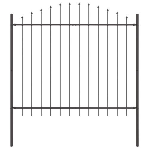 Havehegn med bue-top Grå 8,5x1,25 m Stål