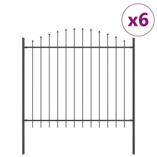 Havehegn med bue-top Grå 10,2x1,25 m Stål
