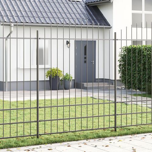 Havehegn med Bue Top Grå 10,2x2 m Stål