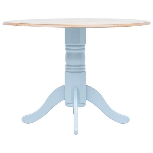 Spisebord 106 cm massivt gummitræ grå og brun