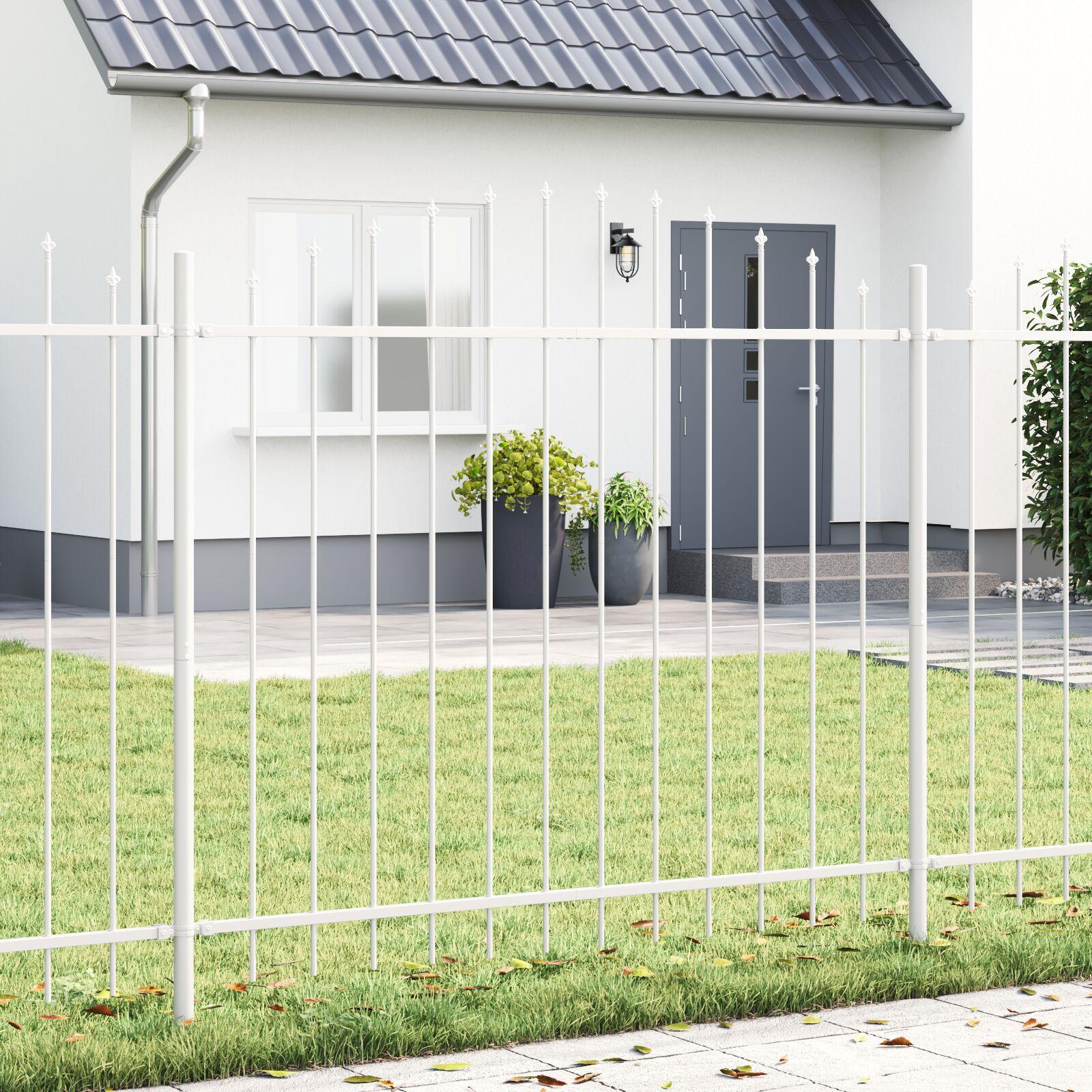 Havehegn med Bue Top Hvid 5,1x1,5 m Stål