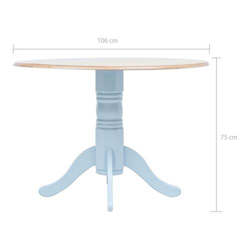 Spisebord 106 cm massivt gummitræ grå og brun