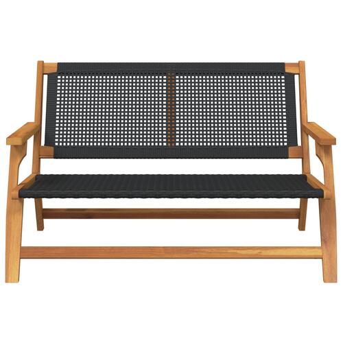 Havebænk Sort 122x76x73,5 cm Massivt Akacietræ
