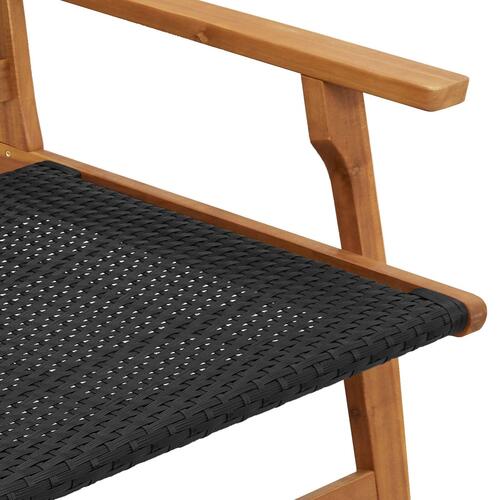 Havebænk Sort 122x76x73,5 cm Massivt Akacietræ