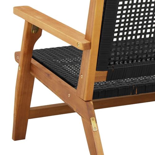 Havebænk Sort 122x76x73,5 cm Massivt Akacietræ