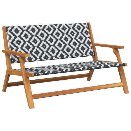 Havebænk Sort og Hvid 122x76x73,5 cm Massivt Akacietræ