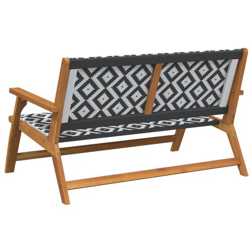 Havebænk Sort og Hvid 122x76x73,5 cm Massivt Akacietræ