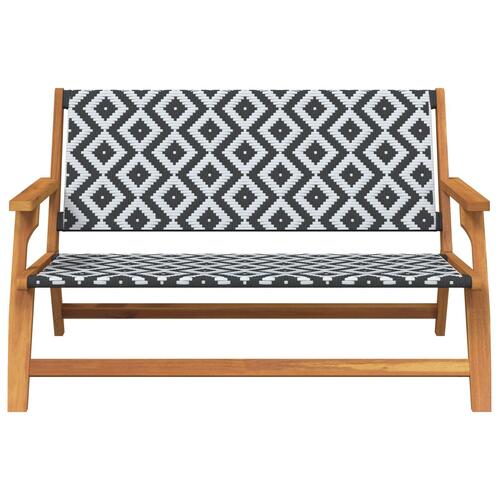 Havebænk Sort og Hvid 122x76x73,5 cm Massivt Akacietræ