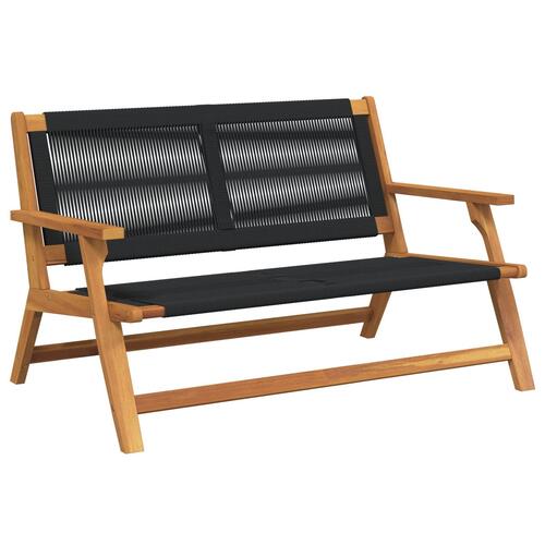 Havebænk Sort 76x122x73 cm Massivt akacietræ