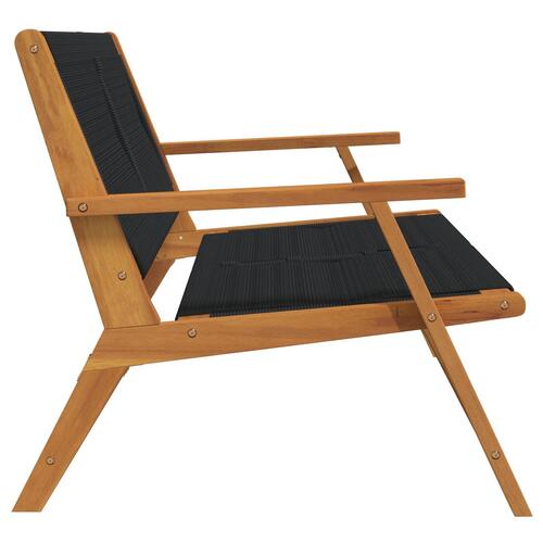 Havebænk Sort 76x122x73 cm Massivt akacietræ