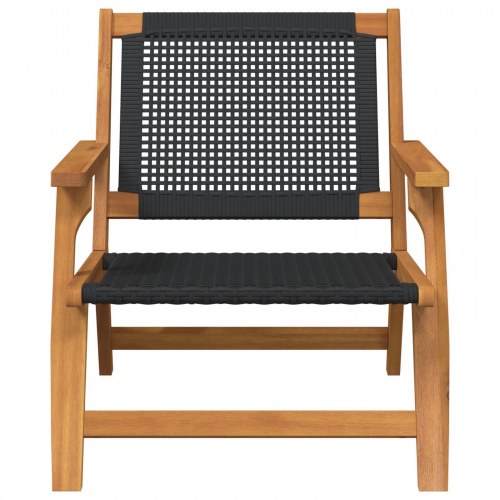 Havestole 2 stk Sort 76x67x73,5 cm Massivt Akacietræ