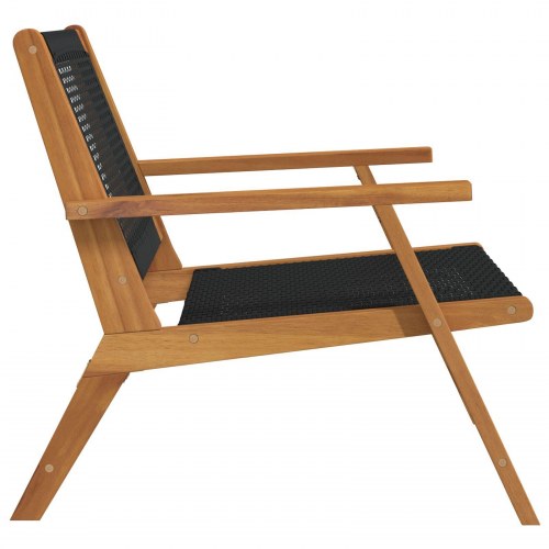 Havestole 2 stk Sort 76x67x73,5 cm Massivt Akacietræ