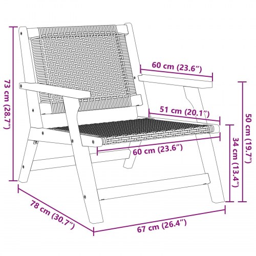 Havestole 2 stk Sort 76x67x73,5 cm Massivt Akacietræ