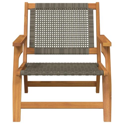 Havestole 2 stk Grå 76x67x73,5 cm Massivt Akacietræ
